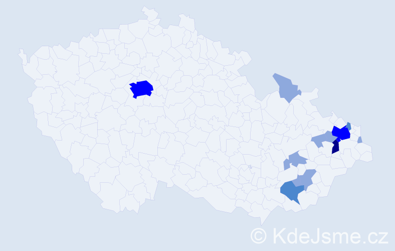 Příjmení: 'Piškytlová', počet výskytů 27 v celé ČR