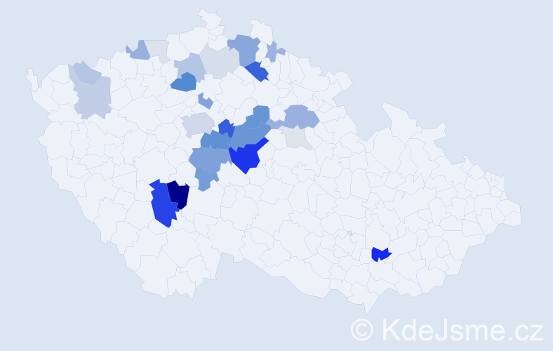 Příjmení: 'Hubalová', počet výskytů 95 v celé ČR