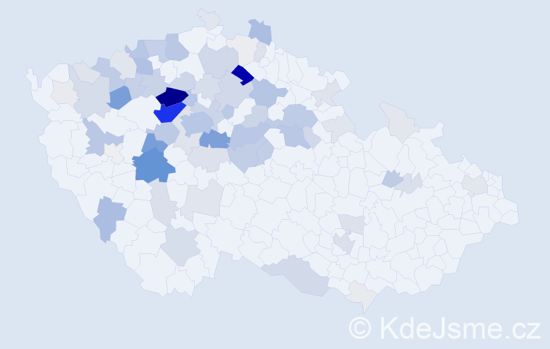 Příjmení: 'Danda', počet výskytů 384 v celé ČR