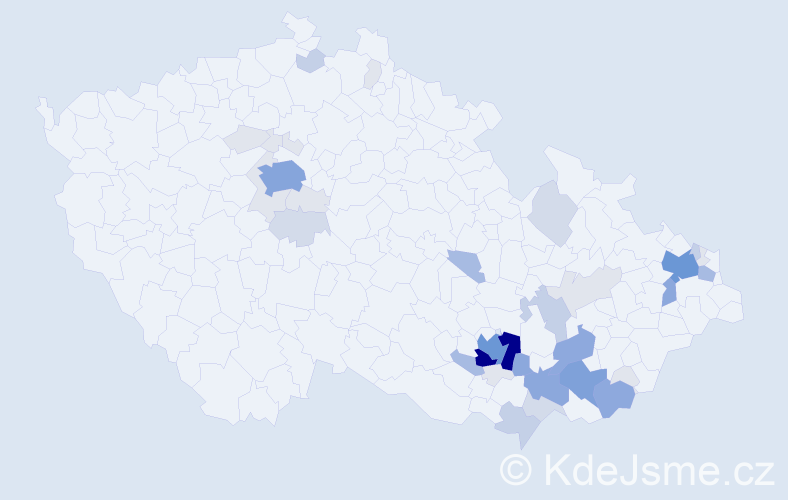 Příjmení: 'Staňa', počet výskytů 151 v celé ČR