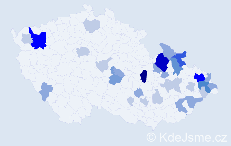 Příjmení: 'Frolo', počet výskytů 88 v celé ČR