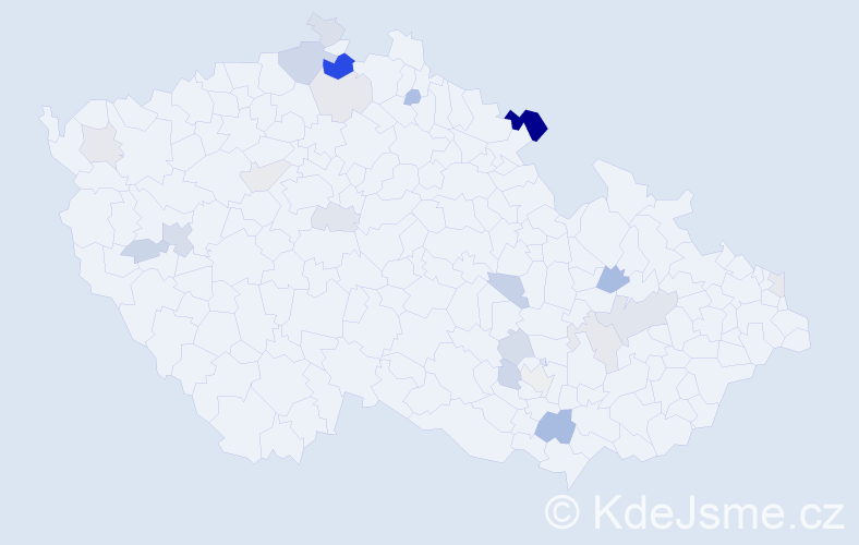 Příjmení: 'Frömmelová', počet výskytů 47 v celé ČR