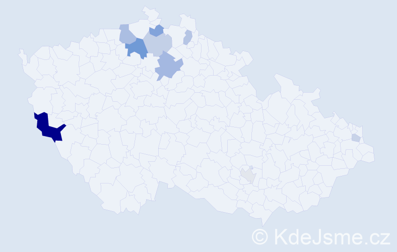 Příjmení: 'Špoták', počet výskytů 18 v celé ČR