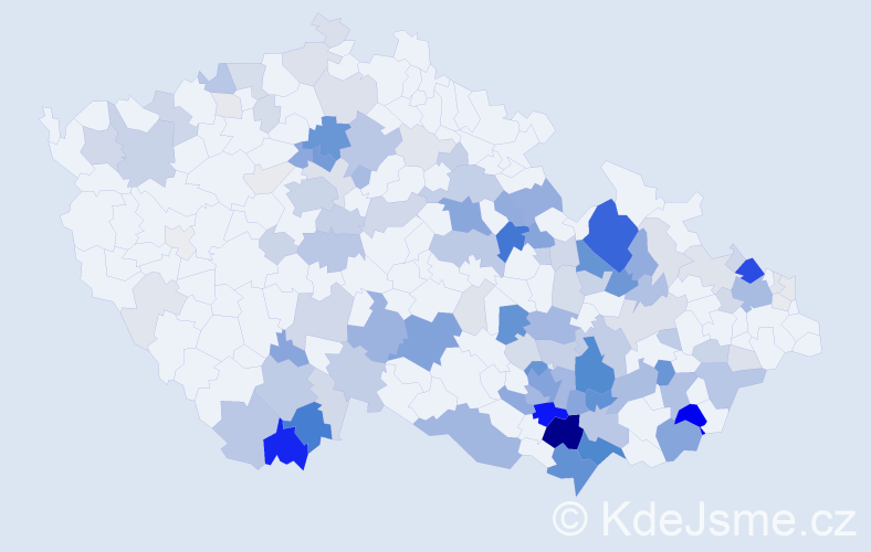 Příjmení: 'Viktorin', počet výskytů 509 v celé ČR