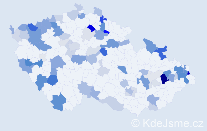 Příjmení: 'Fedor', počet výskytů 250 v celé ČR