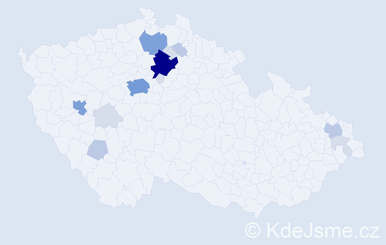 Příjmení: 'Vlastová', počet výskytů 45 v celé ČR