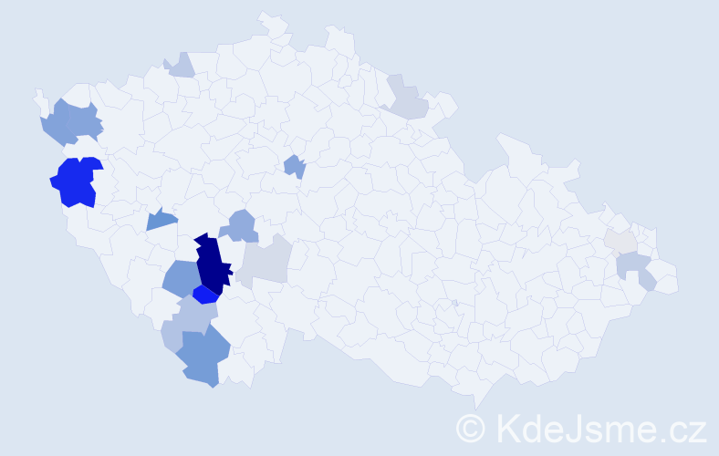 Příjmení: 'Brožáková', počet výskytů 43 v celé ČR
