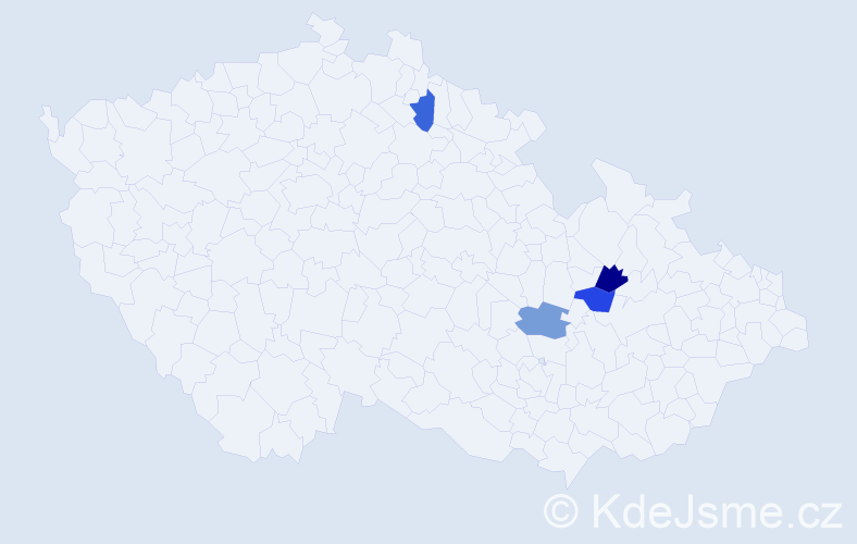 Příjmení: 'Derňár', počet výskytů 9 v celé ČR