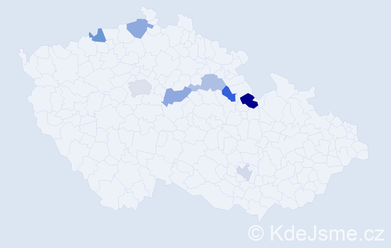 Příjmení: 'Klubertová', počet výskytů 10 v celé ČR