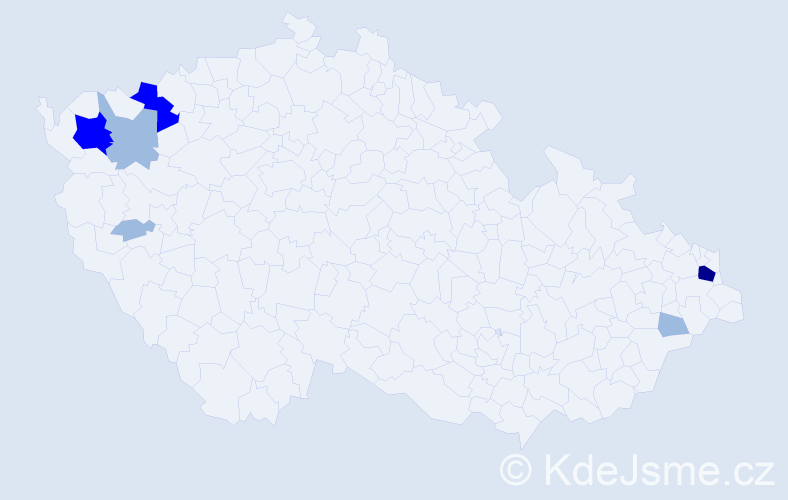 Příjmení: 'Durbák', počet výskytů 13 v celé ČR