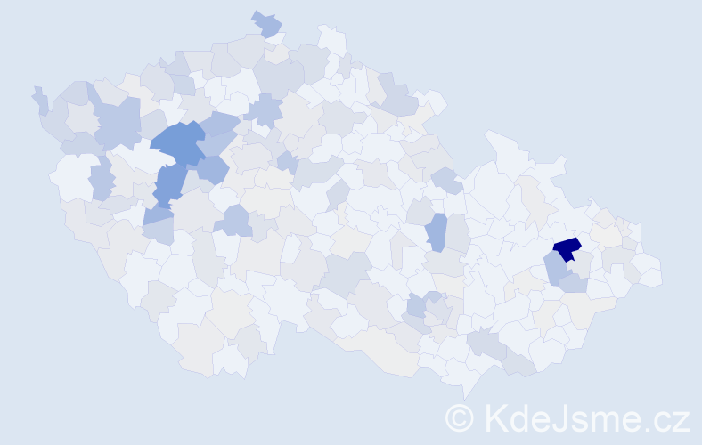 Příjmení: 'Levová', počet výskytů 555 v celé ČR