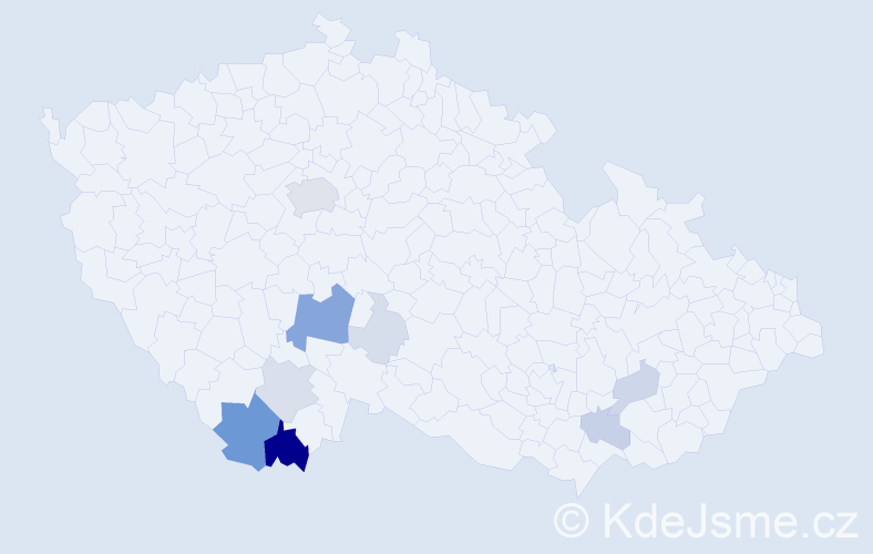 Příjmení: 'Codl', počet výskytů 38 v celé ČR