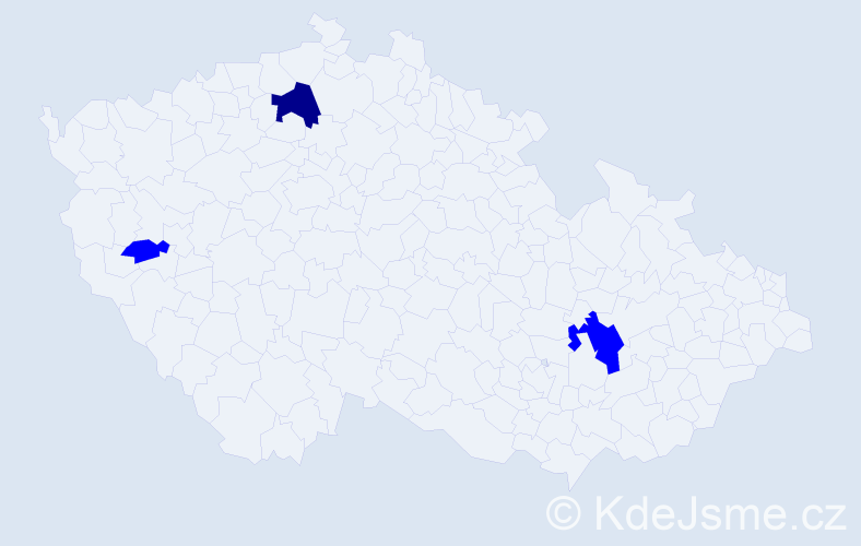 Příjmení: 'Kolibárová', počet výskytů 4 v celé ČR