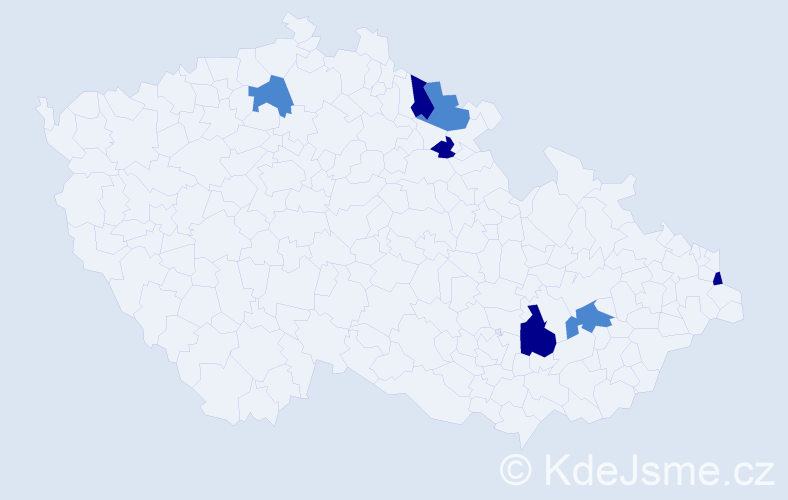 Příjmení: 'Hajzer', počet výskytů 15 v celé ČR