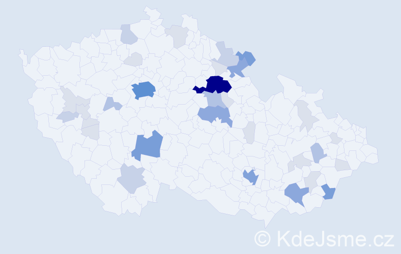 Příjmení: 'Andrýs', počet výskytů 106 v celé ČR