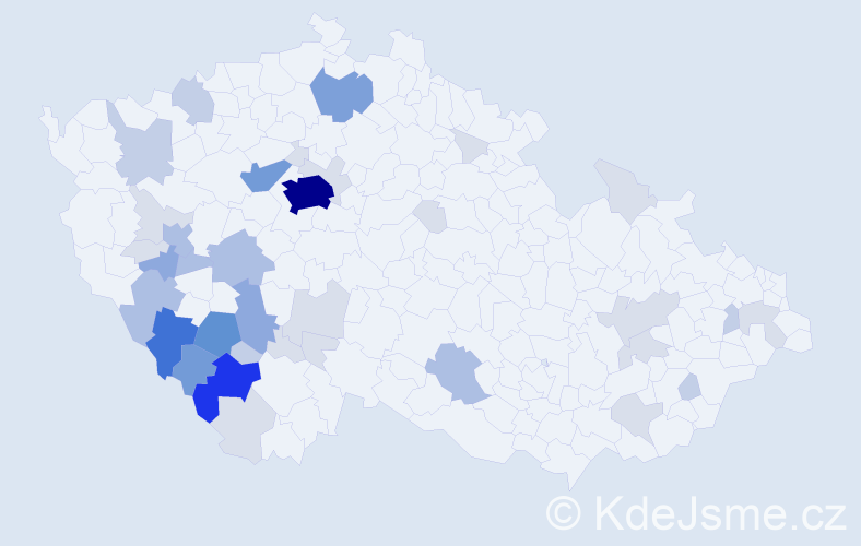 Příjmení: 'Řezanková', počet výskytů 126 v celé ČR