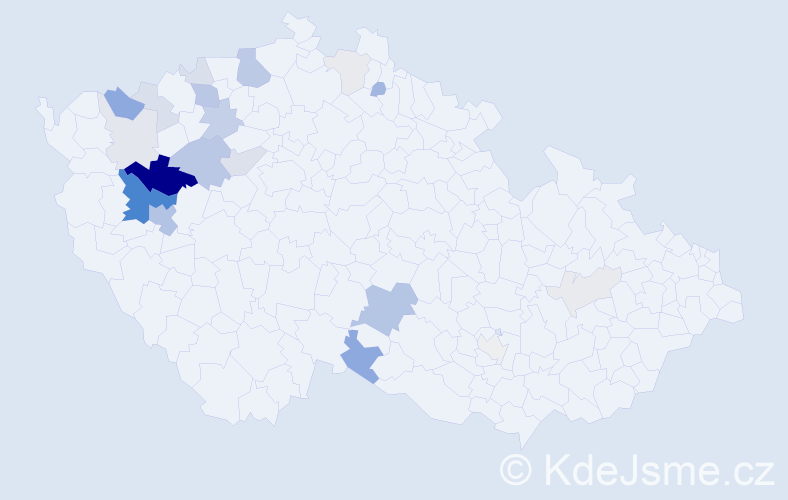 Příjmení: 'Čásová', počet výskytů 65 v celé ČR