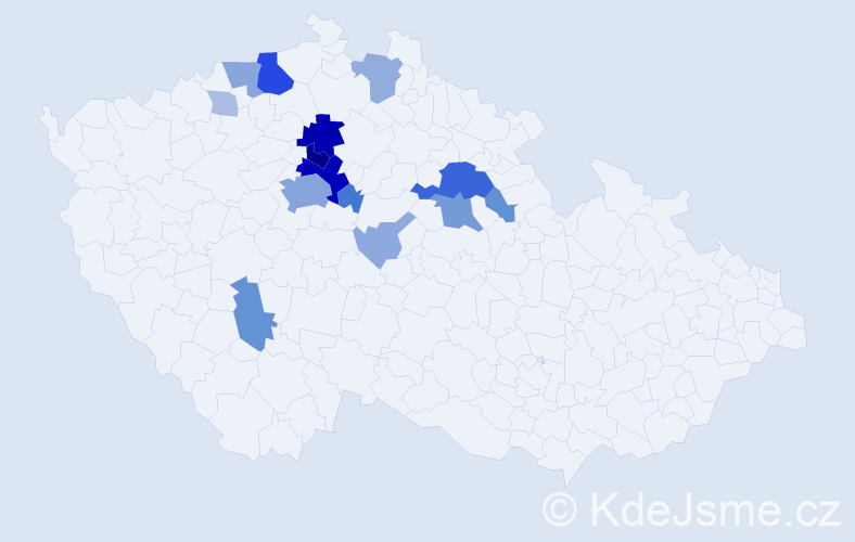 Příjmení: 'Kulič', počet výskytů 55 v celé ČR