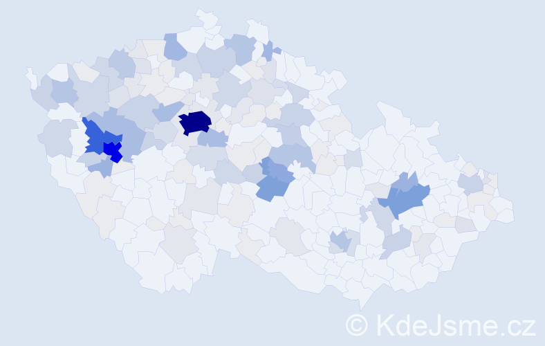 Příjmení: 'Dobrá', počet výskytů 572 v celé ČR