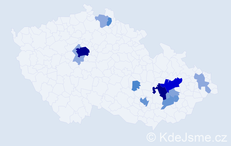 Příjmení: 'Došlíková', počet výskytů 46 v celé ČR