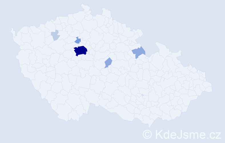 Příjmení: 'Půhonná', počet výskytů 18 v celé ČR