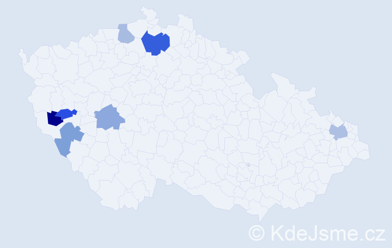 Příjmení: 'German', počet výskytů 10 v celé ČR