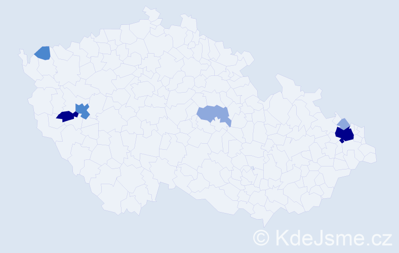 Příjmení: 'Procáková', počet výskytů 16 v celé ČR