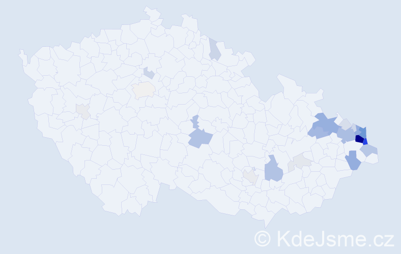 Příjmení: 'Siwek', počet výskytů 101 v celé ČR
