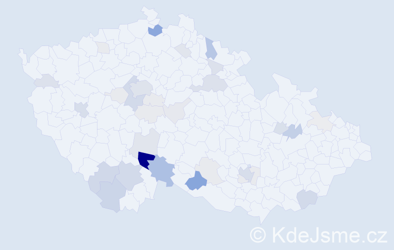 Příjmení: 'Kaislerová', počet výskytů 117 v celé ČR