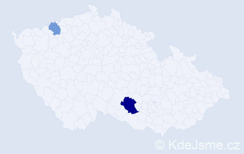 Příjmení: 'Velikanovič', počet výskytů 4 v celé ČR