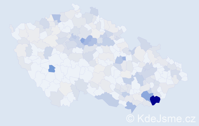 Příjmení: 'Koníček', počet výskytů 886 v celé ČR