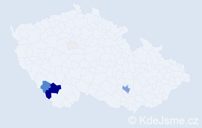 Příjmení: 'Řitička', počet výskytů 13 v celé ČR