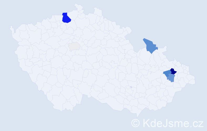 Příjmení: 'Pocedič', počet výskytů 17 v celé ČR