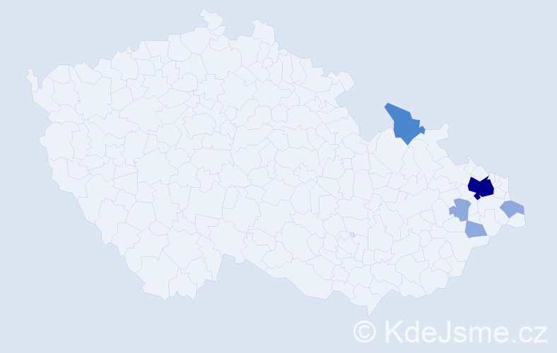 Příjmení: 'Kozubal', počet výskytů 12 v celé ČR