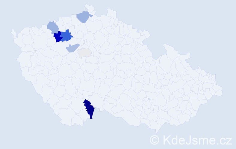 Příjmení: 'Eisert', počet výskytů 10 v celé ČR