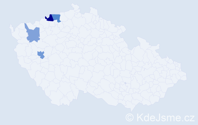 Příjmení: 'Bidaš', počet výskytů 7 v celé ČR