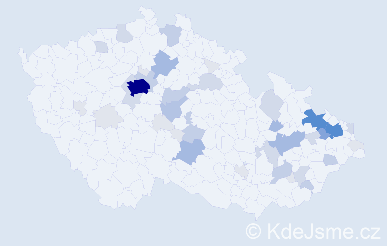 Příjmení: 'Piková', počet výskytů 143 v celé ČR