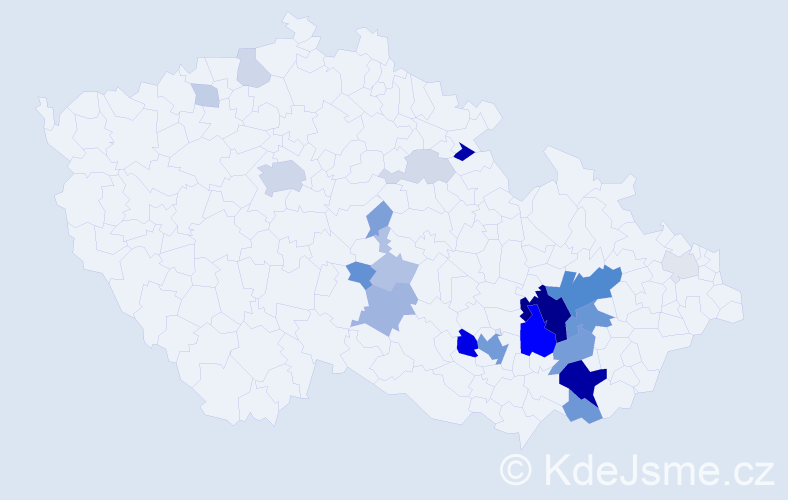 Příjmení: 'Zápařková', počet výskytů 78 v celé ČR