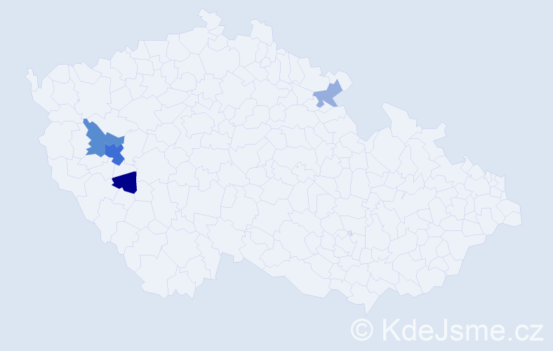 Příjmení: 'Bastyúr', počet výskytů 10 v celé ČR