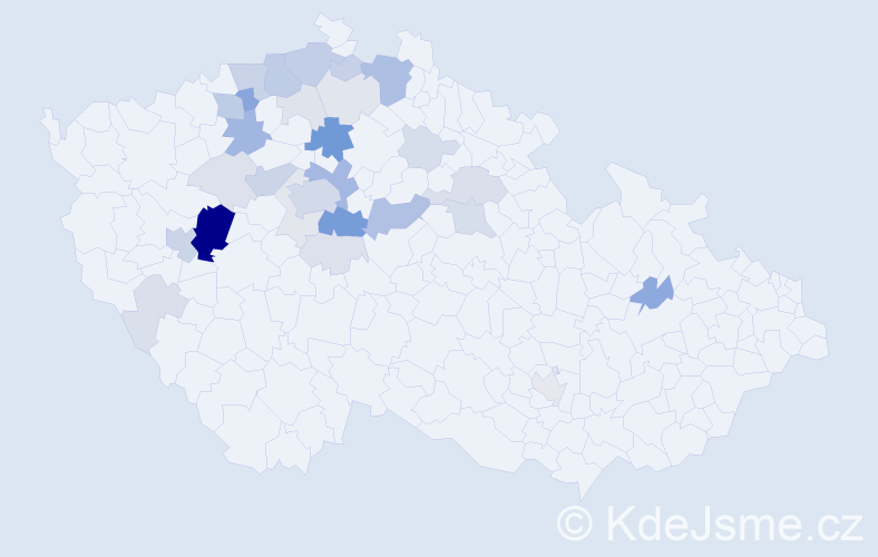 Příjmení: 'Krchovová', počet výskytů 106 v celé ČR