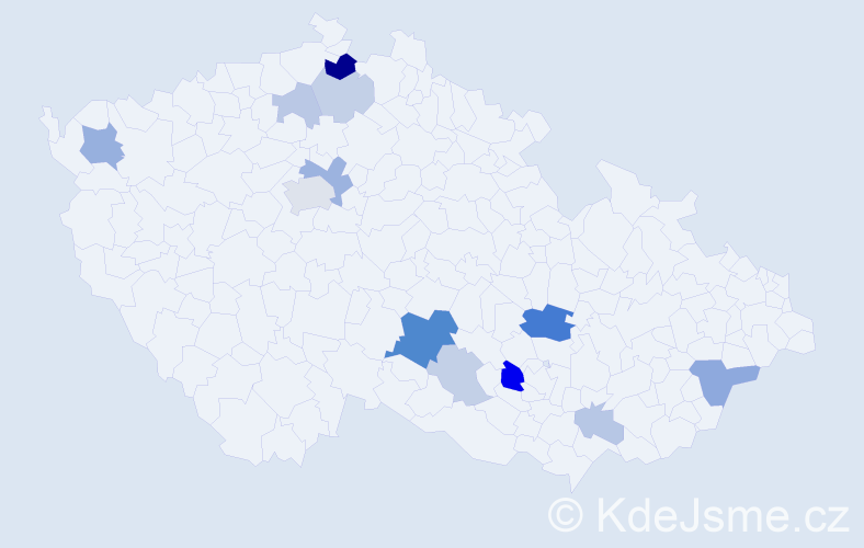 Příjmení: 'Kunka', počet výskytů 31 v celé ČR