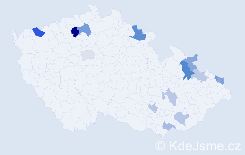 Příjmení: 'Ocetníková', počet výskytů 27 v celé ČR