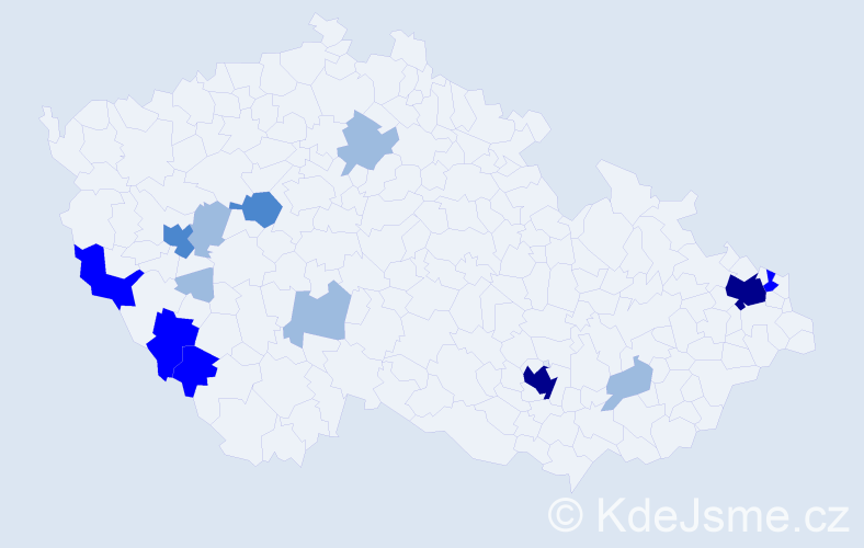 Příjmení: 'Čief', počet výskytů 29 v celé ČR