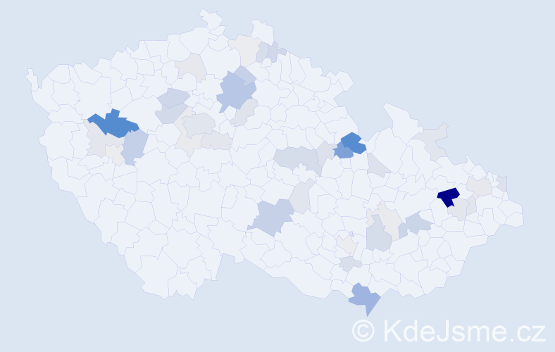 Příjmení: 'Hűbner', počet výskytů 112 v celé ČR