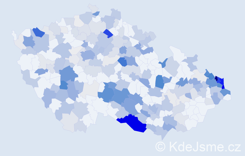 Příjmení: 'Koch', počet výskytů 835 v celé ČR