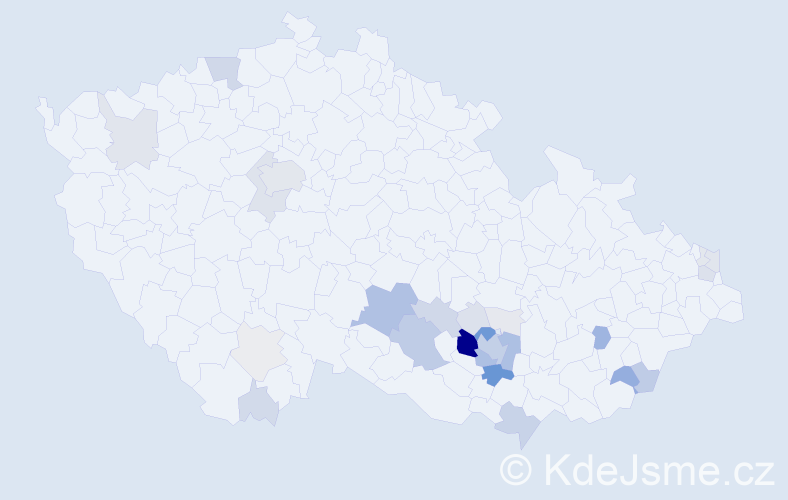 Příjmení: 'Ustohal', počet výskytů 124 v celé ČR