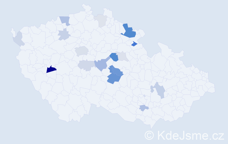 Příjmení: 'Krejdl', počet výskytů 44 v celé ČR