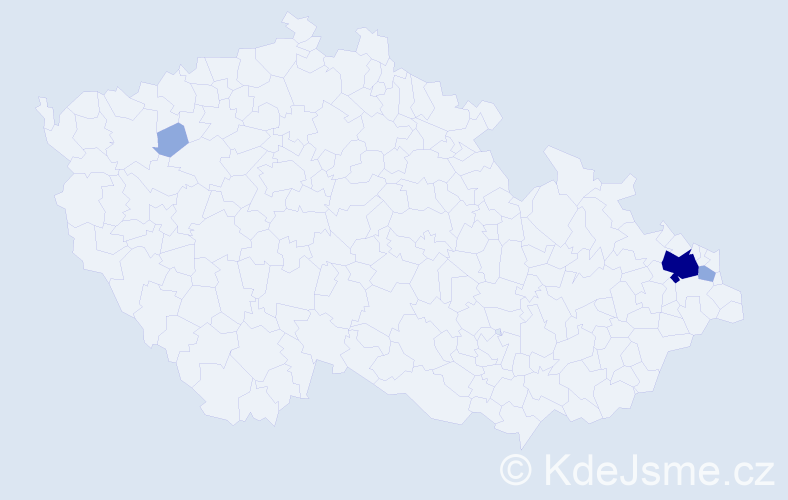 Příjmení: 'Csoroszová', počet výskytů 7 v celé ČR