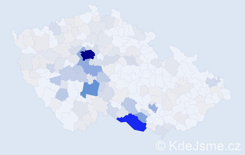 Příjmení: 'Balík', počet výskytů 618 v celé ČR