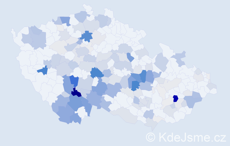 Příjmení: 'Dědič', počet výskytů 582 v celé ČR